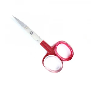 Stainless Steel Nail Scissors Curved Blades Cuticle Scissors Manicure Pedicure Scissors in Customized Color Handle