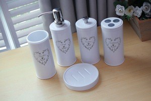 Stainless steel rose gold bath lotion pump soap dispenser bathroom accessory set
