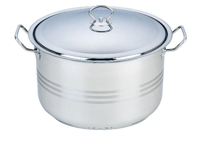 Stainless Steel Straight Shape Stock Pot with Liner Handle