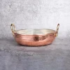 Steel Copper Hammered Design Cookware Pot Round Shape With Handle Kitchenware Tableware Dinner Set Hotel Ware Utensils