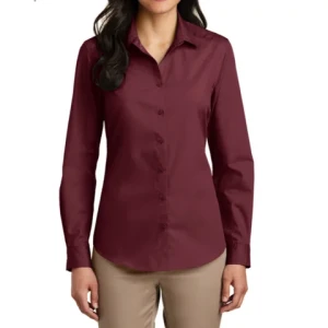 Stock Lot Full Sleeve button Down Cover Ladies  Formal Shirts Original Branded Labels Women Plaid Shirts Export From Bangladesh