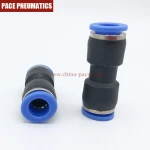 Straight Union Plastic Fittings PU 8mm Pneumatic Connector