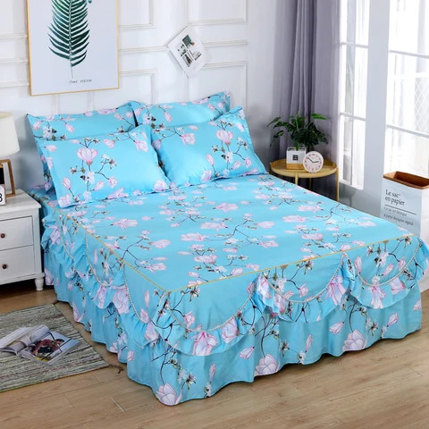 Summer Annes Wholesale Brushed Fabric Active Printing Floral Bed Skirts