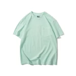 Summer Crew Neck Washed T-shirt with Pocket Round Neck Short Sleeve 100% Cotton Casual Shirt for Men