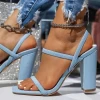 Summer new serpentine high heels sandals Europe and the United States fashion thick heels with large size open-toed womens shoe