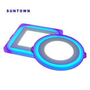 Suntown quality 6W 9W 18W 24W 36w round and square double color led panel light