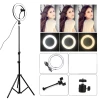 Suppliers Wholesale selfie ring light, 10 12 inch 14 inch 18 inch phone selfie led circle live big ring light with tripod stand