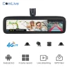 T88 4G Car DVR 12"  Android 9.0 4CH Dash Camera AHD 1080P WIFI GPS Navigation Car Black Box Mirror Record CMSV6 Fleet Management