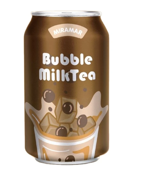 Taiwan tin canned beverage boba bubble milk tea drink 320ml