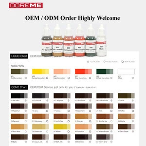TATTO INK / OEM / ODM Micro Semi Permanent Makeup Pigment of cream type / Tattoo Ink / DOREME
