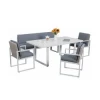 The latest aluminum rectangular outdoor dining set cast aluminum outdoor furniture