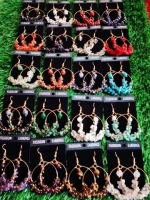 Top Grade High Quality Natural Stone Chips Fancy  Ear Ring For Party Anniversarys Gemstone Earing Healing Stone Earing