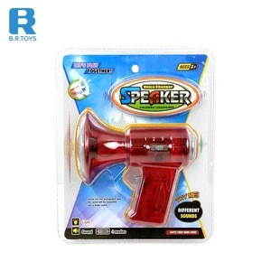 Top Sale high quality 4 sounds(robot,echo,boy,old police) voice changer toy trumpet with CE mark