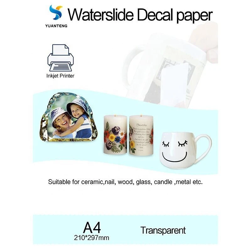 Transparent Papel Transfer A4 Waterslide Decal Paper Transfer Inkjet Transfer Paper For Mug Nail