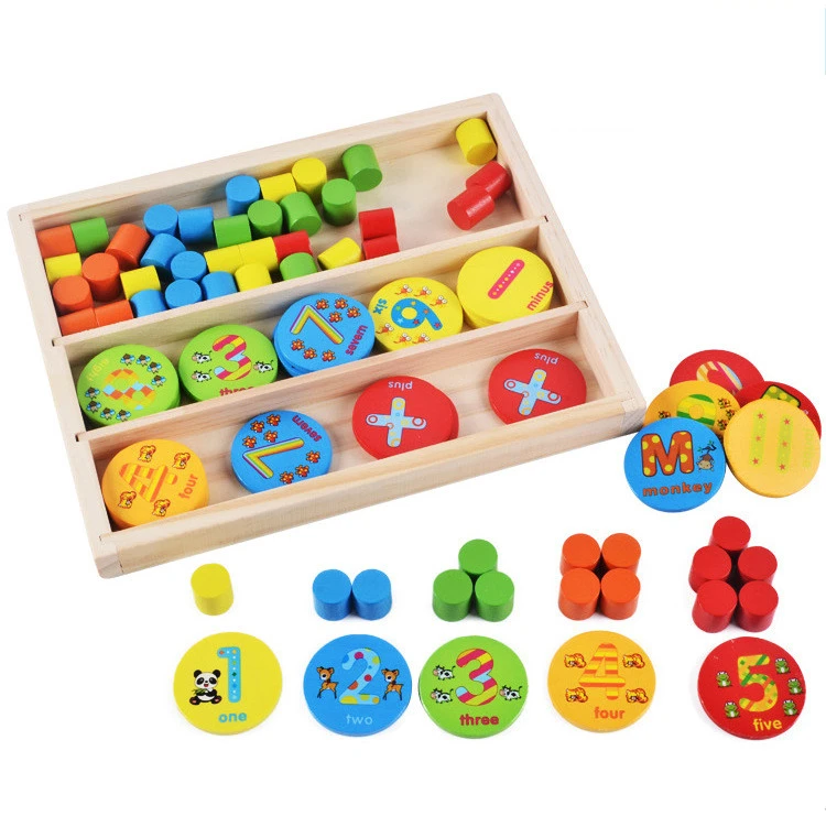 Trending Products YZ134A Learning Math Set Education toy Counting box Wooden toys for kids
