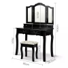 Tri-Folding Mirror Vanity Set Makeup Desk Table