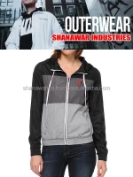 Two tone Women Windbreakers jackets with hood/Zipper windbreaker jacket/fashion women jacket