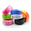 Unisex Colorful Plastic Buckle Silicone Waist Belt