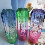 Universal JDM 150mm Transparent Multi Color Blue Bubble Shift Knob(Red/Yellow)