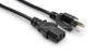 US 3 Pin Plug to C13 Grounded Straight Power Cable