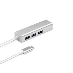 USB C 3.1 Type C Hub USB 3.1 to USB 3.0 Hub 3 Port with Gigabit Ethernet Network 100M/1000M Multi Port Hub Adapter