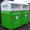 Used shoes and clothes recycle bin for donation
