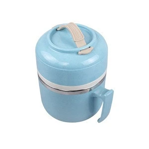 Useful  leakproof plastic outer stainless steel liner lunch box