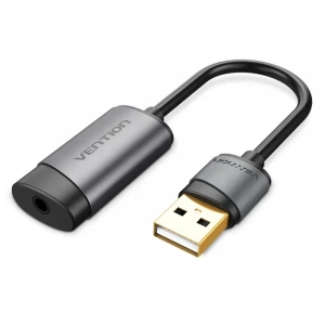 Vention CDJHB USB External Sound Card 0.15M Gray Metal Type (OMTP-CTIA)
