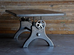 Vintage Industrial Hure Crank Dining Table,Contemporary Reproduction furniture