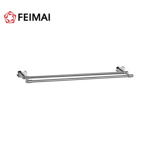 Wall Mounted Chrome Finishing Bathroom Brass Material Glass Shower Door Double Towel Bars