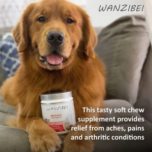 Wanzibei Glucosamine for Dogs (120 Count)- Hip & Joint Supplement - Soft Chewable Vitamin with Chondroitin- Omega-3 Fatty Acids
