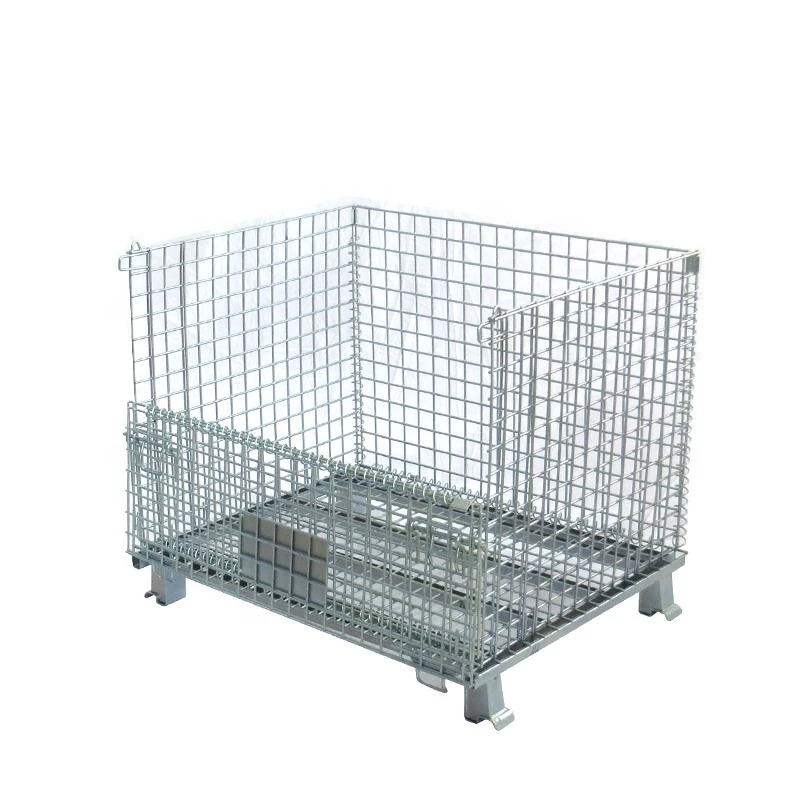 Warehouse Goods Storage Metal Container Wire Mesh Cages