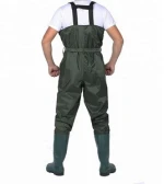 Waterproof PVC Nylon Chest Fly Fishing Waders with Boot Foot