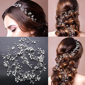 Wedding Crystal Flower Vine Bridal Hairband Wedding Hair Accessories for Brides