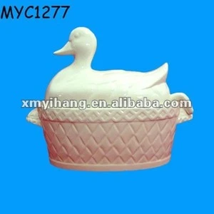 White ceramic duck tureen