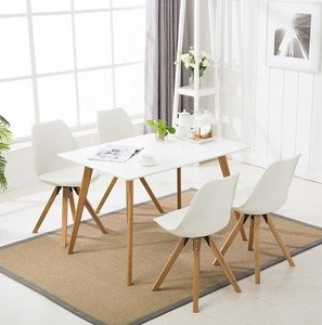 white dining room set scandinavian style wood dining table and chair set for restaurant use Mesa de plastico e cadeira