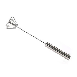 Wholesale 14 Inch Stainless Steel 430  Semi-automatic Miracle Rotating Egg Whisk And Egg Mixer Beater