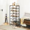 Wholesale 3/4/5/6/8 Tier Shoe Racks Metal with Cloth Shelf Industrial Style Shoe Storage Stand for Shoes Organizer