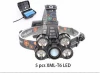 Wholesale 4 Modes Focus Waterproof head lamp 10000LM headlamp 5XML-T6 Rechargeable Headlight LED Head Torch
