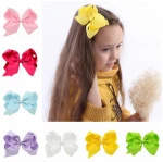 Wholesale 6inches handmade colored quality ribbon hair clip,hair bow,15 color for your choose