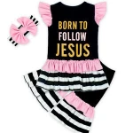 Wholesale Cheap Summer Newborn Clothes Sets 2 Pieces Kids Boutique Clothing Toddler Baby Clothes Set