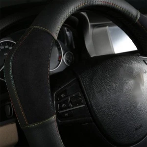 Wholesale China leather car steering wheel cover luxury car accessories colored car wheel cover
