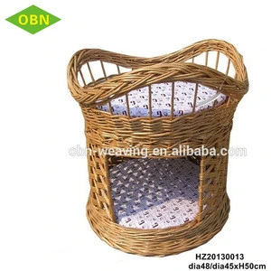 Wholesale China supplier pet favorite rattan willow wicker woven display cage dog cat house