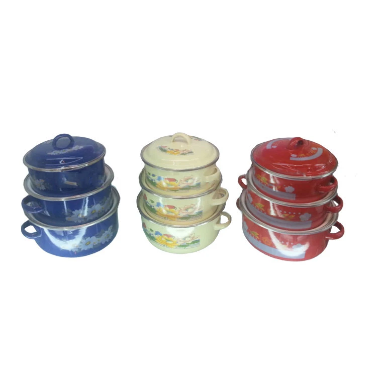 Wholesale Custom Color Enamel Ware Cookware Casserole Set For Kitchen Use