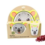 Wholesale dishwasher safe bamboo fiber baby feeding dinner set