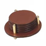 Wholesale Factory Customized Tea Coffee Cup Round PVC Leather Coaster Mat For Hotel Restaurant Tea Coffee Drink