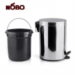 Wholesale Factory Price 3/5/8/12/20/30 Liter/0.78 to 7.8 Gallon Pedal Trash Recycling Bin Stainless Steel Waste Bin