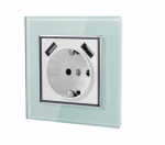 Wholesale glass wall socket with 2 usb port 220V