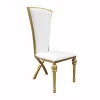 Wholesale High Back Stainless Steel White PU Leather Wedding Chairs Banquet Event Used Hotel Dining Chairs And Table Set