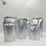 Wholesale hot sale Pure aluminum metalized doypack Standing up bottom Liquid oil milk Packaging Spout bags packaging
